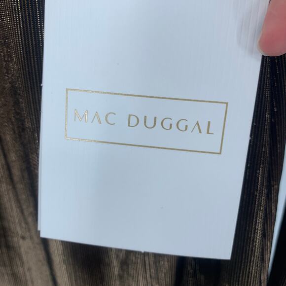 MAC DUGGAL Dress Size 10 Evening Gown Chocolate Bronze NEW Mini Rhinestone Collr - Picture 3 of 7